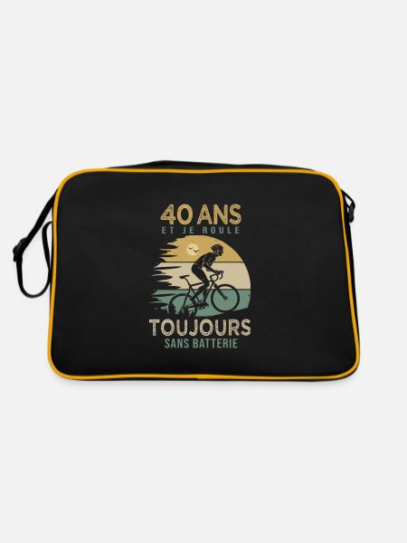 40 ans cadeau vélo 40 anniversaire velo - Sac Retro - noir/or - Dos