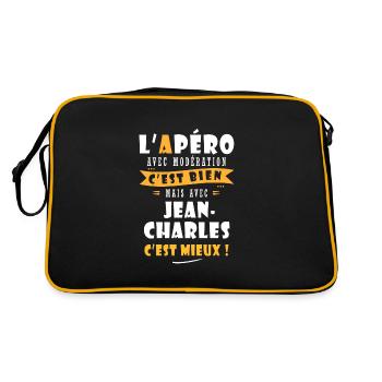Jean-Charles Cadeau Humour jean charles - Sac Retro - noir/or - Dos