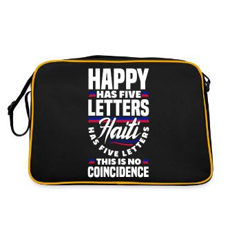 Haïti Haïti Haïti Drapeau Drôle - Sac Retro - noir/or - Dos