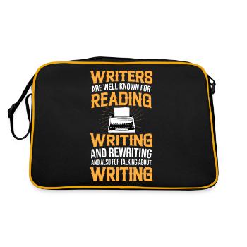 Schriftsteller sind bekannt für das Lesen und - Retro Tasche - Schwarz/Gold - Hinten