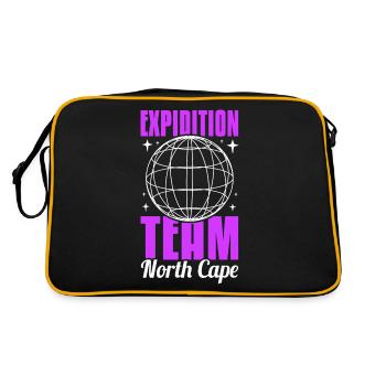 Nordkap/ North Cape team Round trip design - Retro Bag - black/gold - Back