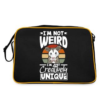 I'm not weird, I'm just creatively unique - Retro Bag - black/gold - Back