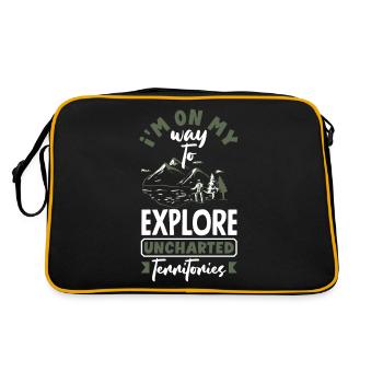 I'm on my way to explore uncharted territories - Retro Bag - black/gold - Back