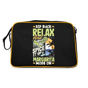 Sip Back Relax and Spice It Up Margarita Mode On - Retro Tasche - Schwarz/Gold - Hinten