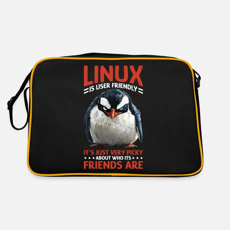 Linux Is User-Friendly Just Picky About Friends Retro Tasche