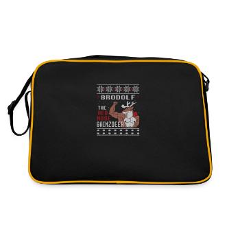 Brodolf The Red Nose Gainzdeer Gym Ugly Christmas. - Retro Tasche - Schwarz/Gold - Hinten