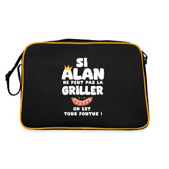 Alan roi barbecue cadeau alan fêtes - Sac Retro - noir/or - Dos