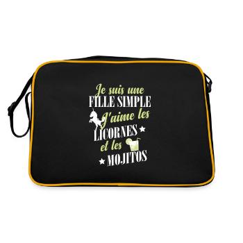 Licornes et Mojito - Sac Retro - noir/or - Dos