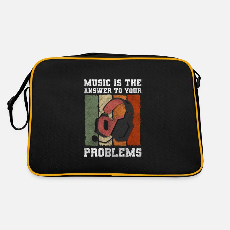 Problem Lösung Satire Egal - Retro Tasche - Schwarz/Gold