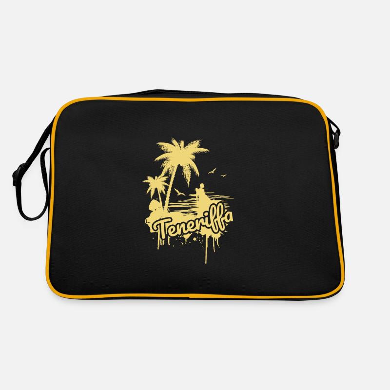 Teneriffa Urlaub - Retro Tasche - Schwarz/Gold