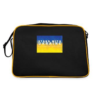 Stand with Ukraine - Retro Tasche - Schwarz/Gold - Hinten
