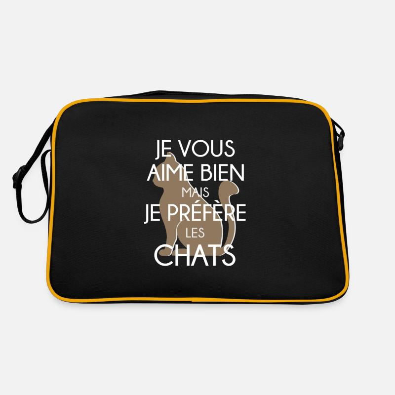 fan de chats - Sac Retro - noir/or