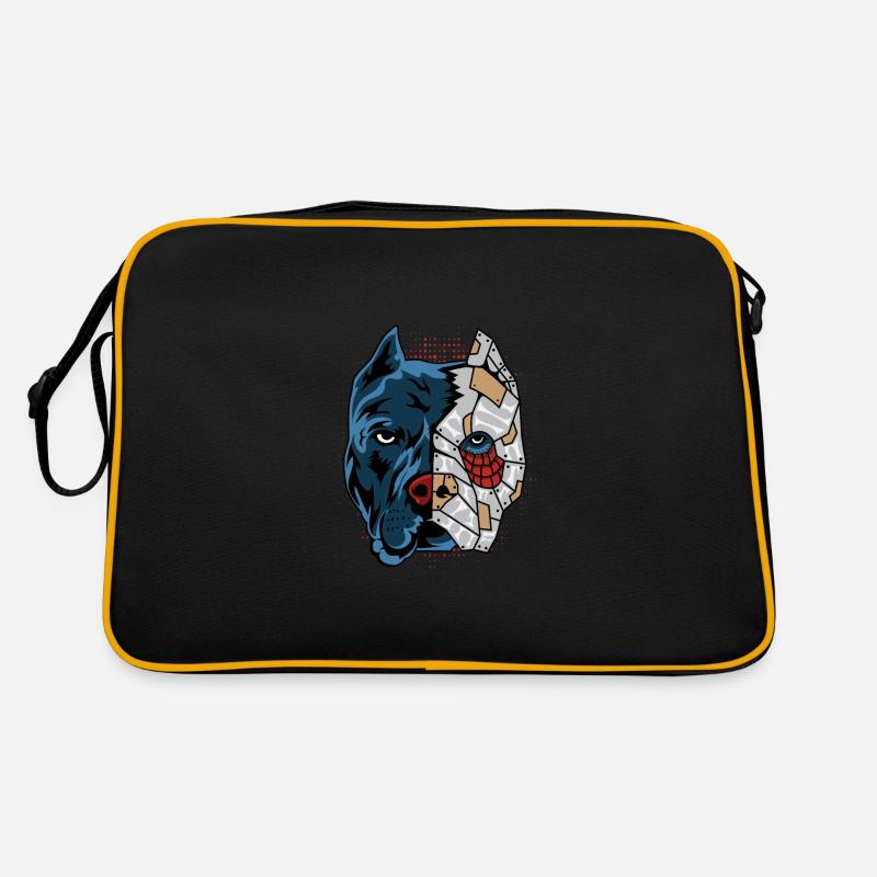 Pitbull robot dog parent. Gift Retro Bag