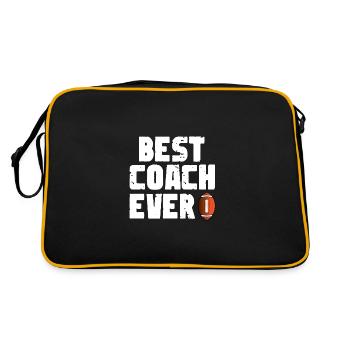 Bester Trainer aller Zeiten Fussball Trainer Gift - Retro Tasche - Schwarz/Gold - Hinten