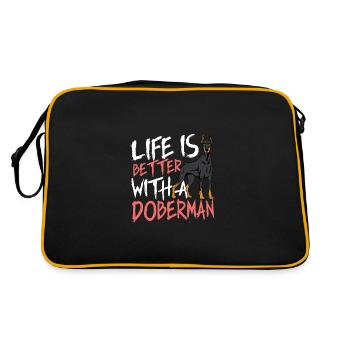 Better with Doberman dog parent. Gift - Retro Bag - black/gold - Back