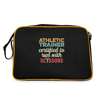 Running with scissors sports coach gift - Retro Bag - black/gold - Back