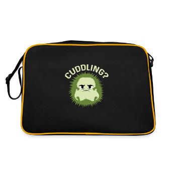 Kuscheln? Süß und liebevoll Gift - Retro Tasche - Schwarz/Gold - Hinten