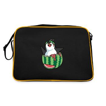 Melon Penguin Fruit Merchant Gift - Retro Bag - black/gold - Back