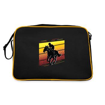 Pferderennwettbewerb Rancher Geschenk - Retro Tasche - Schwarz/Gold - Hinten