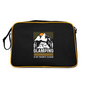 Meine lieblingsjahreszeit Explorer oder Backpacker - Retro Tasche - Schwarz/Gold - Hinten