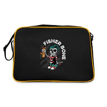 Fishing Bone Fishing Captain Gift - Retro Bag - black/gold - Back