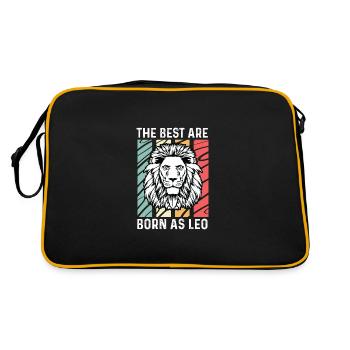 Geboren als Leo Leo- und Konstellationsliebhaber G - Retro Tasche - Schwarz/Gold - Hinten