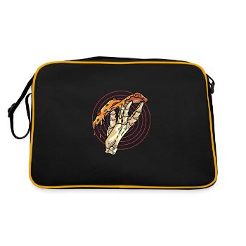 Peperoni Pizza -Tag Feinschmecker- und Pizza -Lieb - Retro Tasche - Schwarz/Gold - Hinten