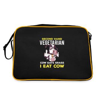 Meat Lovers Funny Quote Ketogenic Meat - Retro Bag - black/gold - Back