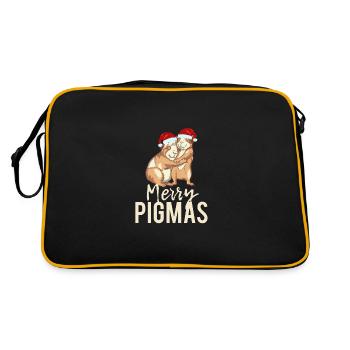 Happy Pigmas face mask funny guinea pigs - Retro Bag - black/gold - Back
