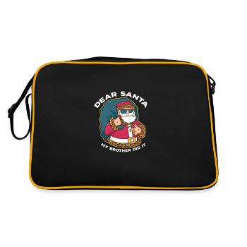 Lustiger Weihnachtspyjama lieber Weihnachtsmann me - Retro Tasche - Schwarz/Gold - Hinten