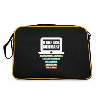 Funny IT Help Desk Tech Support Help Desk Computer - Retro Bag - black/gold - Back