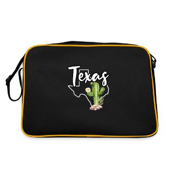 Texas Carte Citation Drôle Carte d’État Fierté Cactus Vinta - Sac Retro - noir/or - Dos