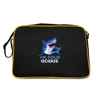 Hai Boys Kids 4th Bday - Retro Bag - black/gold - Back