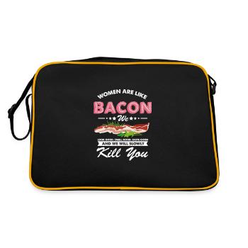 Drôles d’amateurs de nourriture citent les femmes péché - Sac Retro - noir/or - Dos