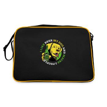 Drôle de citation de boire J’aime la bière, mon chat et - Sac Retro - noir/or - Dos