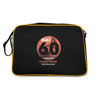 Gebaut vor 60 Jahren Vintage Quote Musikliebhaber - Retro Tasche - Schwarz/Gold - Hinten