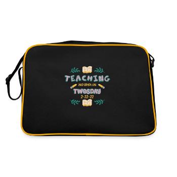 Teaching the 2nd funny quote of two times 2- - Retro Bag - black/gold - Back