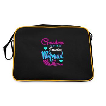 Funny Grandma of Bday Mermaid Grandma - Retro Bag - black/gold - Back