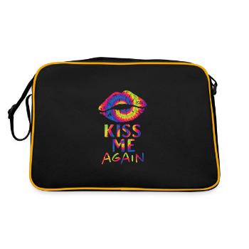 Tie dye les lèvres - embrasse-moi à nouveau - Sac Retro - noir/or - Dos