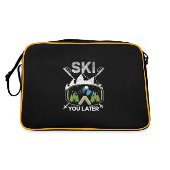 Skiing, later winter Sport Alpine Ski Ski Ski Ski Ski - Retro Bag - black/gold - Back