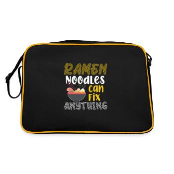 Ramen -Nudeln können alles reparieren - Ramen -Nud - Retro Tasche - Schwarz/Gold - Hinten