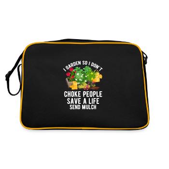 Ich Garten, damit ich keine Menschen ersticke, ret - Retro Tasche - Schwarz/Gold - Hinten