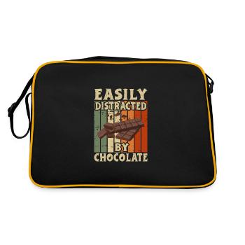 Facilement distrait par le chocolat - Sac Retro - noir/or - Dos