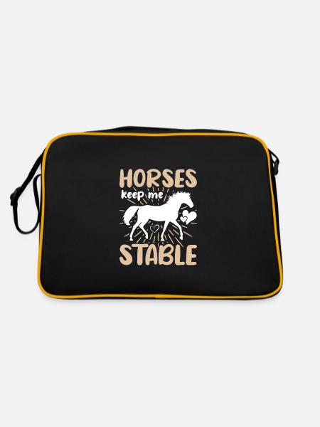 Horses keep me stable - Retro Bag - black/gold - Back