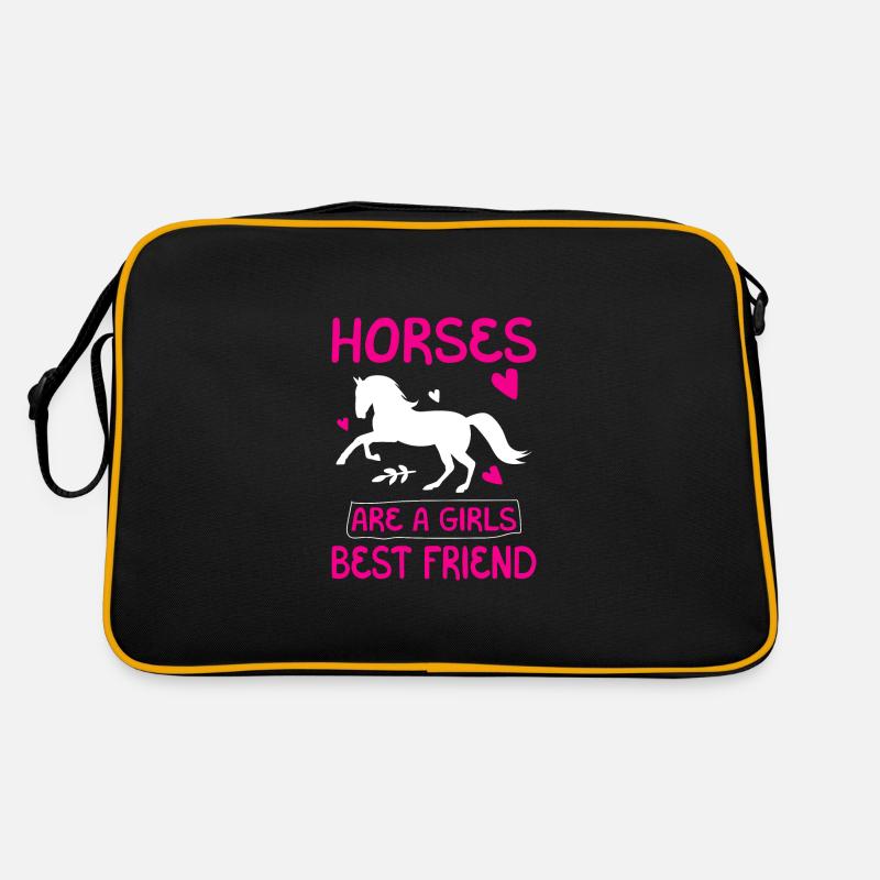 Pferde sind ein Mädchen bester Freund Retro Tasche