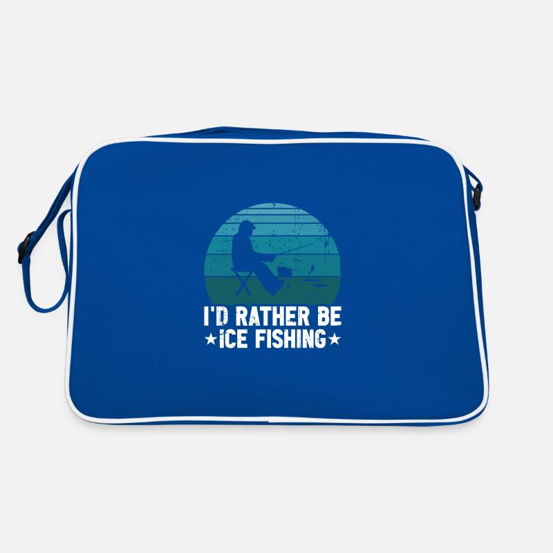 Ich würde lieber Eisfischen sein Retro Tasche