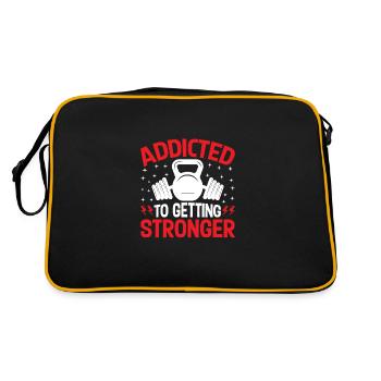 Addicted to getting stronger - Retro Bag - black/gold - Back