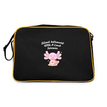 Introverti silencieux avec sarcasme nerd drôle - Sac Retro - noir/or - Dos