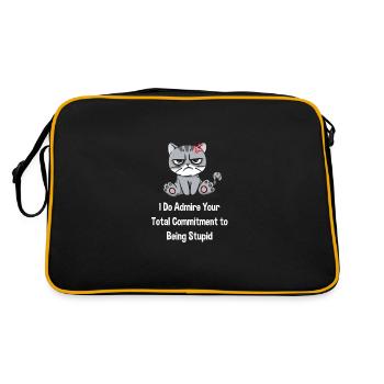 I admire your commitment funny sarcastic - Retro Bag - black/gold - Back