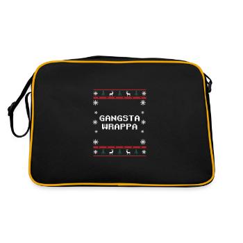 Gangsta Wrappa Père de Noël Blagues Jeu de mots de Noël - Sac Retro - noir/or - Dos